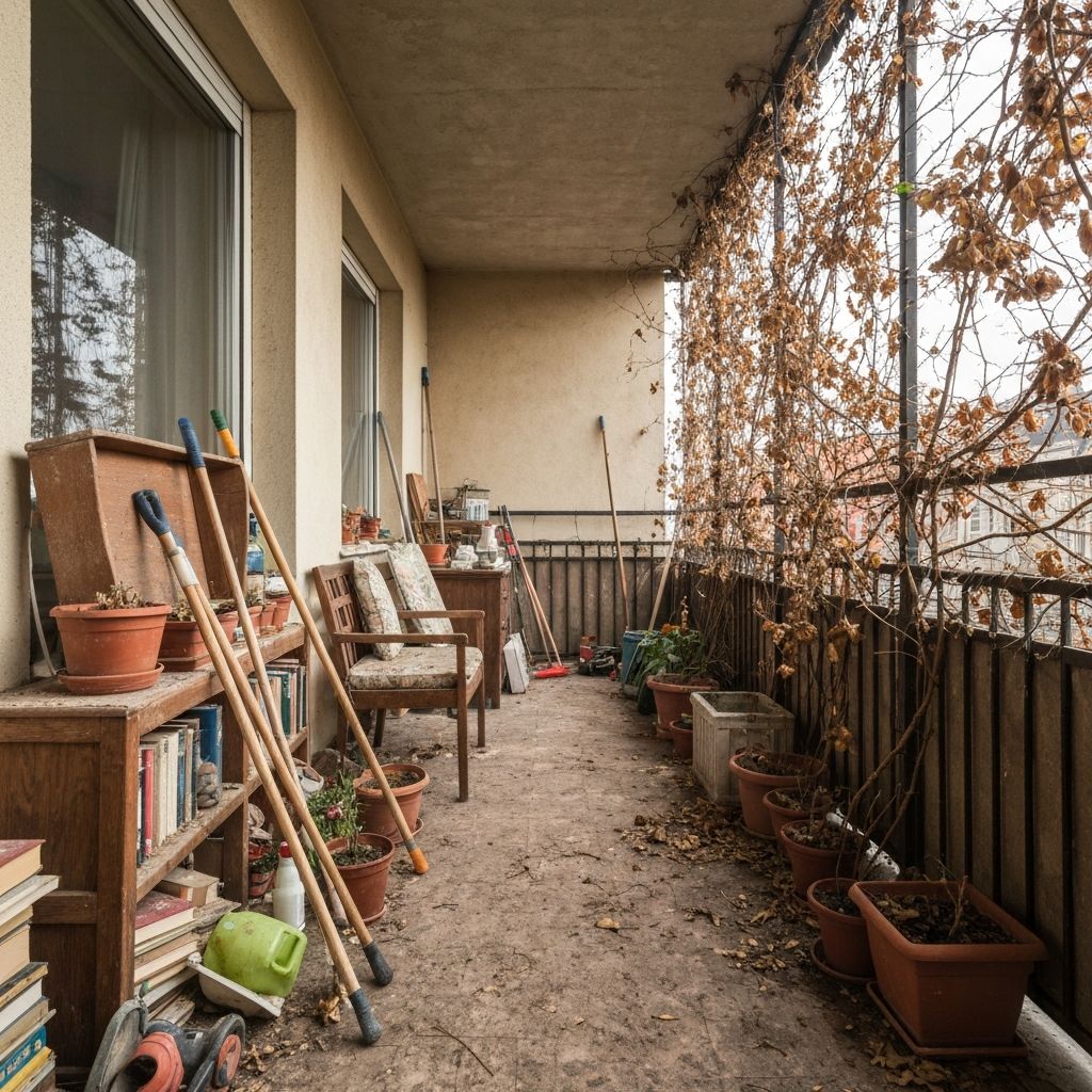 베란다 청소 전