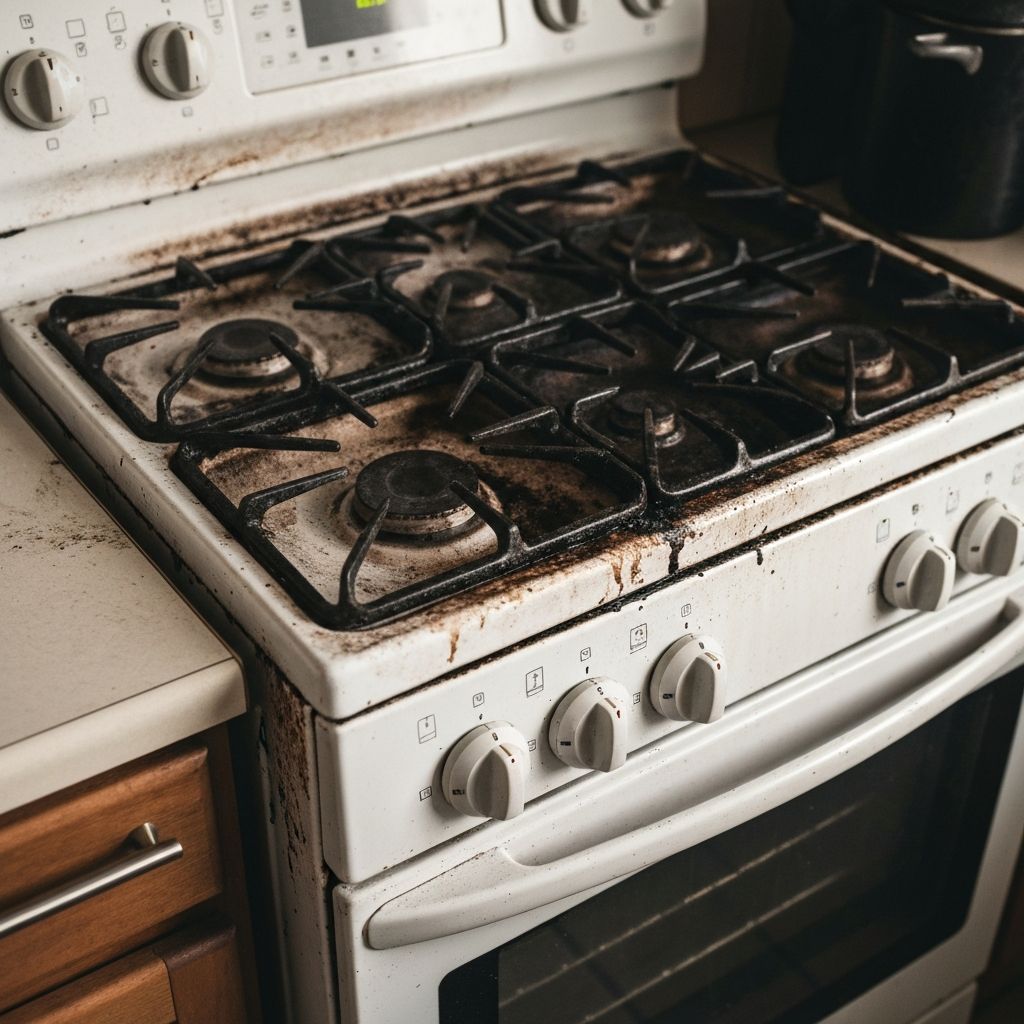 가스레인지 청소 전